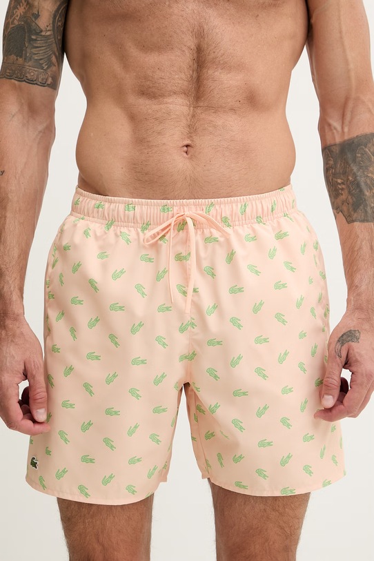 Lacoste szorty kąpielowe męskie MH1851 pomarańczowy SS26