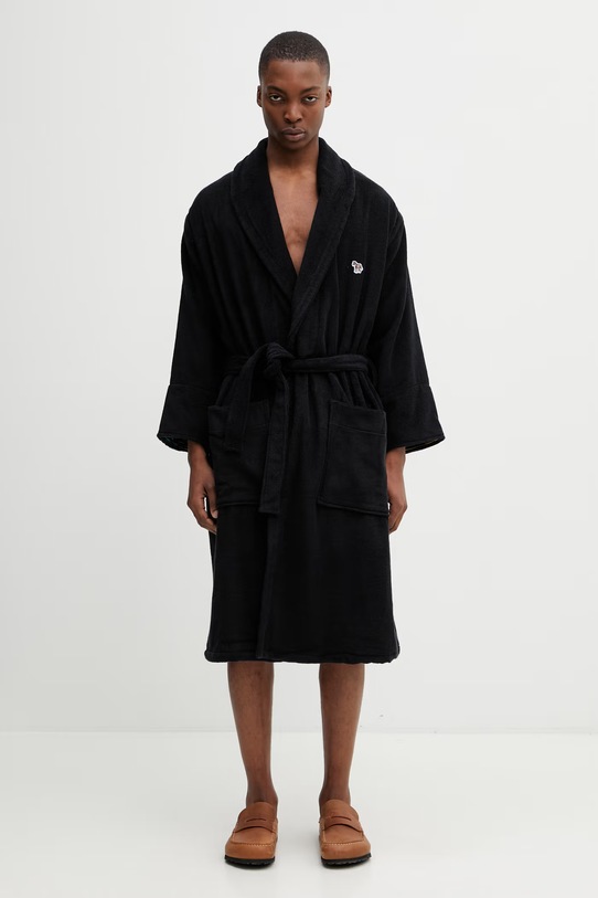 Paul Smith GOWN ZEBRA szlafrok frotte bawełniany męski czarny M1A.681.PUZEB