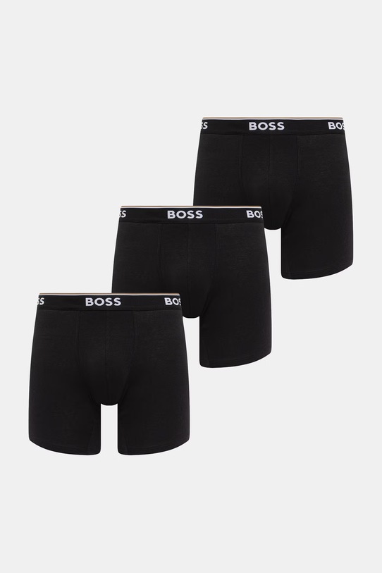 BOSS bokserki męskie bawełniane z elastanem 3-pack czarny 50538142