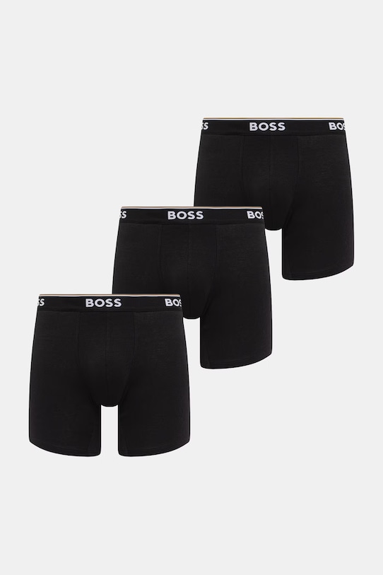BOSS bokserki męskie bawełniane z elastanem 3-pack czarny 50538142
