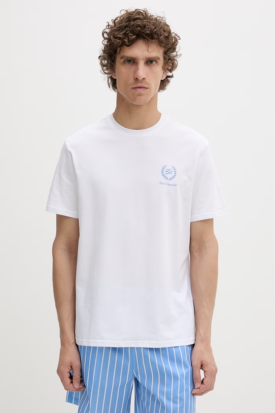 Karl Lagerfeld piżama dwuczęściowa męska bawełniana B2M45001 biały SS26