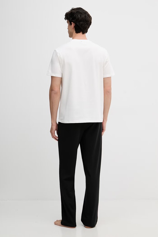 Odzież Karl Lagerfeld piżama dwuczęściowa męska bawełniana z elastanem B2M45002 beżowy