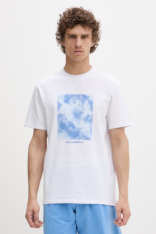 Karl Lagerfeld Piżama dwuczęściowa męska bawełniana z elastanem B2M45003 niebieski SS26