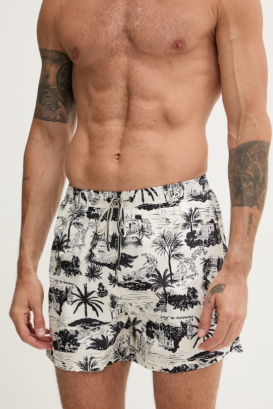 Karl Lagerfeld szorty kąpielowe męskie B2M46040 beżowy SS26