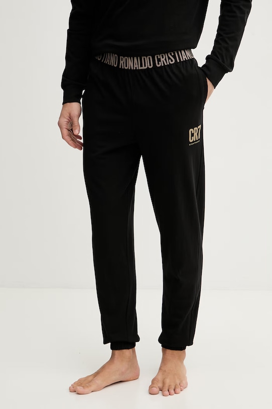 CR7 Cristiano Ronaldo piżama dwuczęściowa męska bawełniana 8730.42.1055 czarny SS26