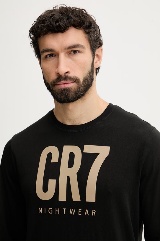 CR7 Cristiano Ronaldo piżama dwuczęściowa męska bawełniana czarny 8730.42.1055