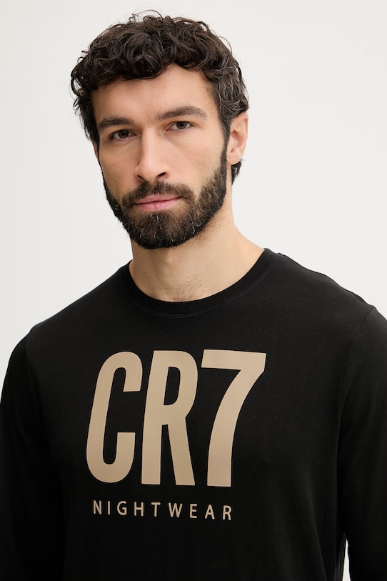 CR7 Cristiano Ronaldo piżama dwuczęściowa męska bawełniana czarny 8730.42.1055