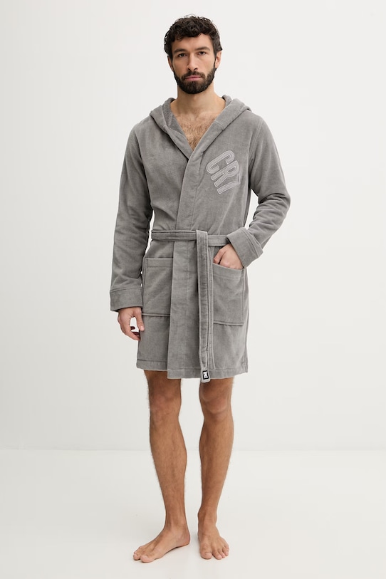 CR7 Cristiano Ronaldo szlafrok z kapturem męski bawełniany szary 8740.93.5