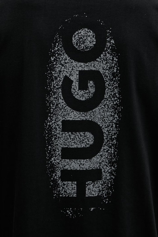 HUGO μπλουζάκι πιτζάμας ανδρικό βαμβακερό SPRAY T-SHIRT μαύρο 50559731