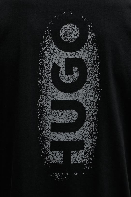 HUGO μπλουζάκι πιτζάμας ανδρικό βαμβακερό SPRAY T-SHIRT μαύρο 50559731