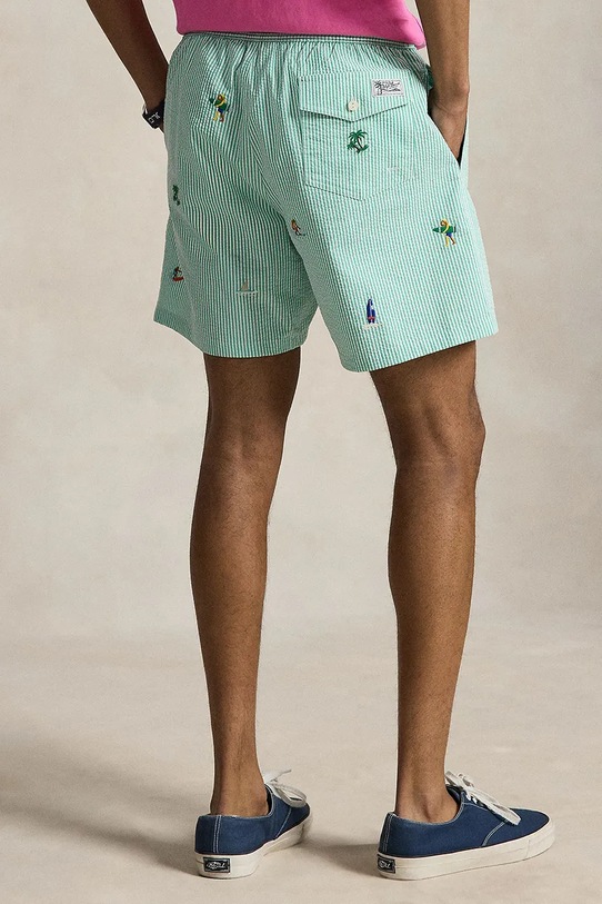 Polo Ralph Lauren REC POLY SEERSUCKER-WVN-SWIM BOTTOM szorty kąpielowe męskie 710B14034001 zielony SS26