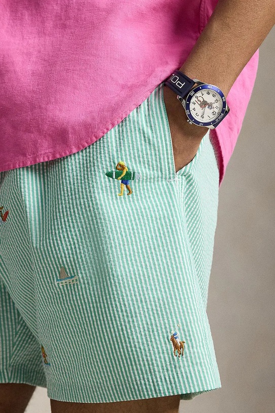 Polo Ralph Lauren REC POLY SEERSUCKER-WVN-SWIM BOTTOM szorty kąpielowe męskie zielony 710B14034001