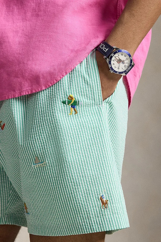 Polo Ralph Lauren REC POLY SEERSUCKER-WVN-SWIM BOTTOM szorty kąpielowe męskie zielony 710B14034001