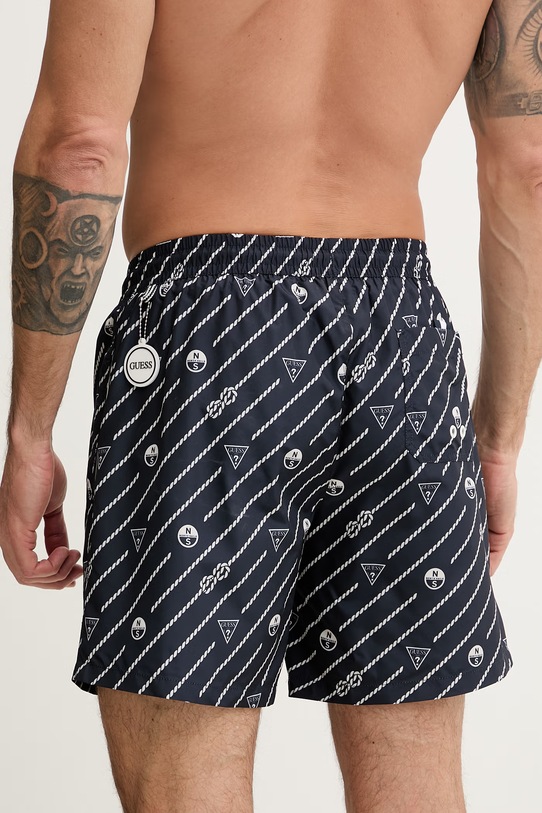 Abbigliamento Guess pantaloncini da bagno da uomo x North Sails M6GZ20.W2170 blu navy