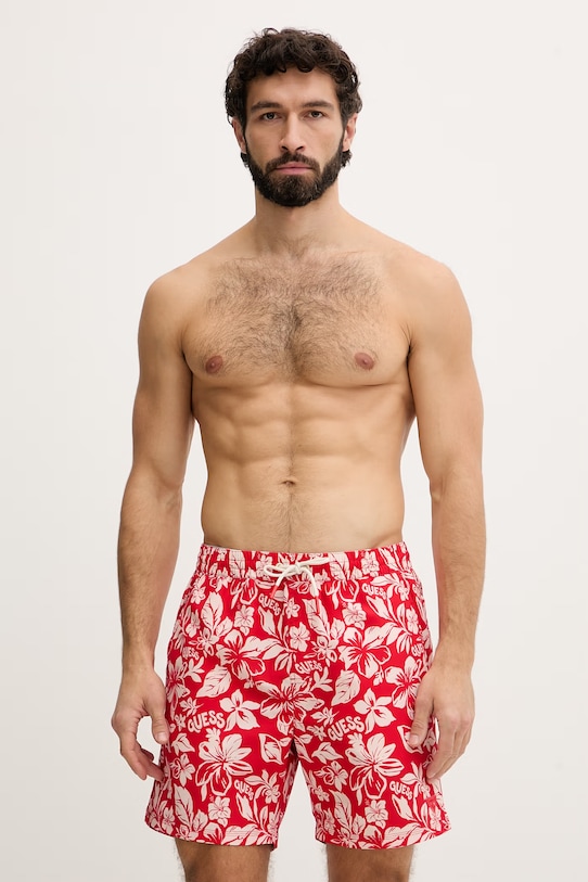 Guess szorty kąpielowe męskie czerwony F6GT08.WG282