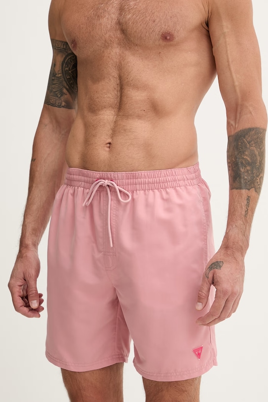Guess pantaloni scurți de baie pentru bărbați F6GT24.WG282 roz SS26