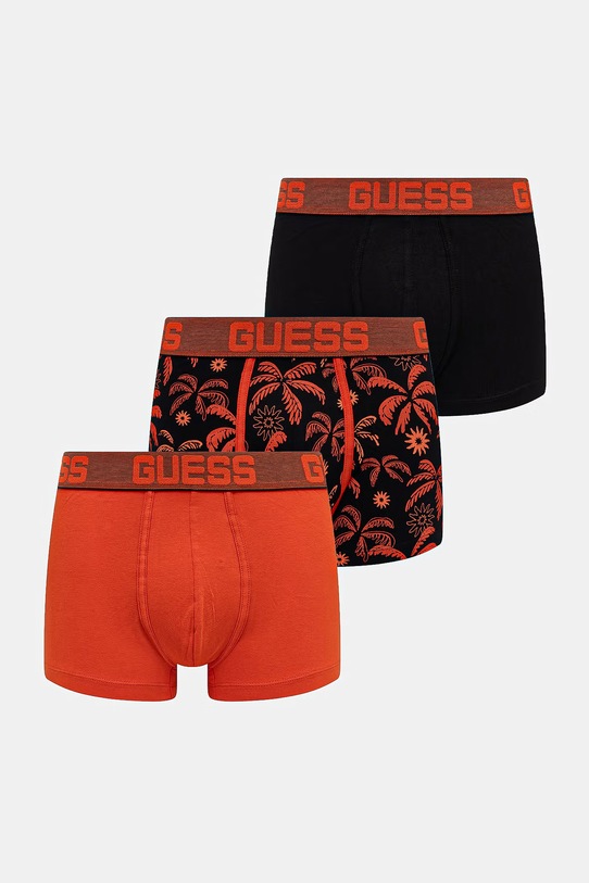 Guess boxerky mužské bavlněné s elastanem JOE 3-pack oranžová U6GG15.K6YW1