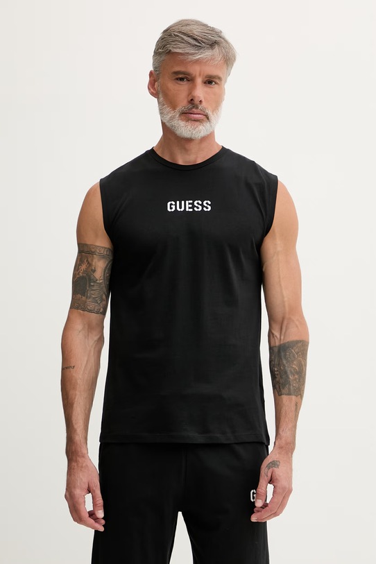 Guess dvojdielne pyžamo pánske bavlnené MALCOLM U6GX02.KCAM1 čierna SS26