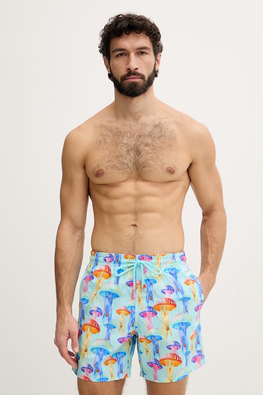 Vilebrequin szorty kąpielowe męskie MOOREA turkusowy MOOEB104