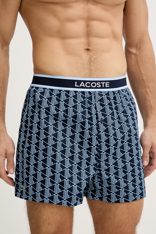 Odzież Lacoste bokserki męskie bawełniane 3-pack 7H4972 niebieski