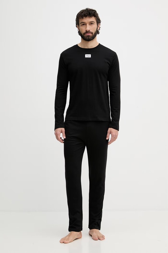 Fila piżama dwuczęściowa męska bawełniana czarny FPS1243