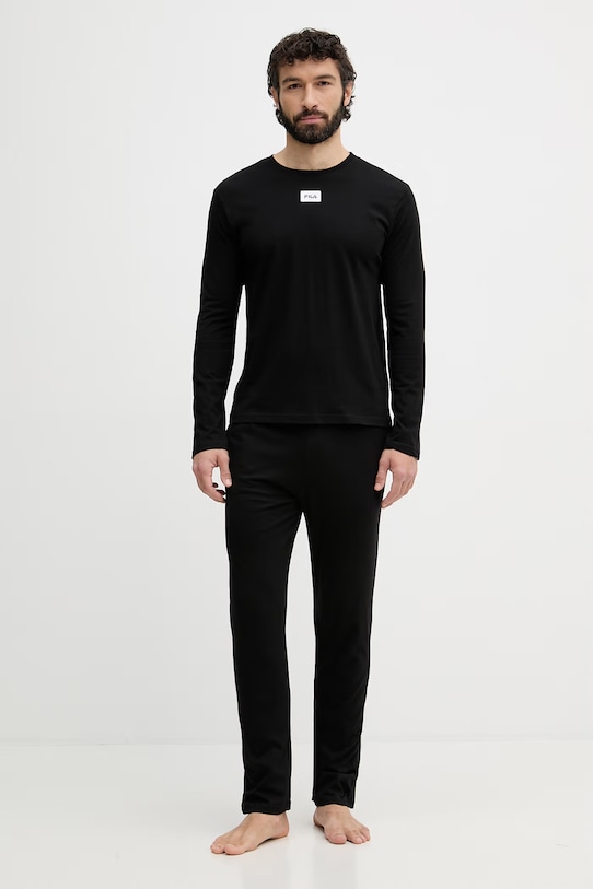 Fila piżama dwuczęściowa męska bawełniana czarny FPS1243