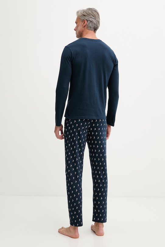 Oblečení Fila dvoudílné pyžamo pánské bavlněné FPS1244 námořnická modř