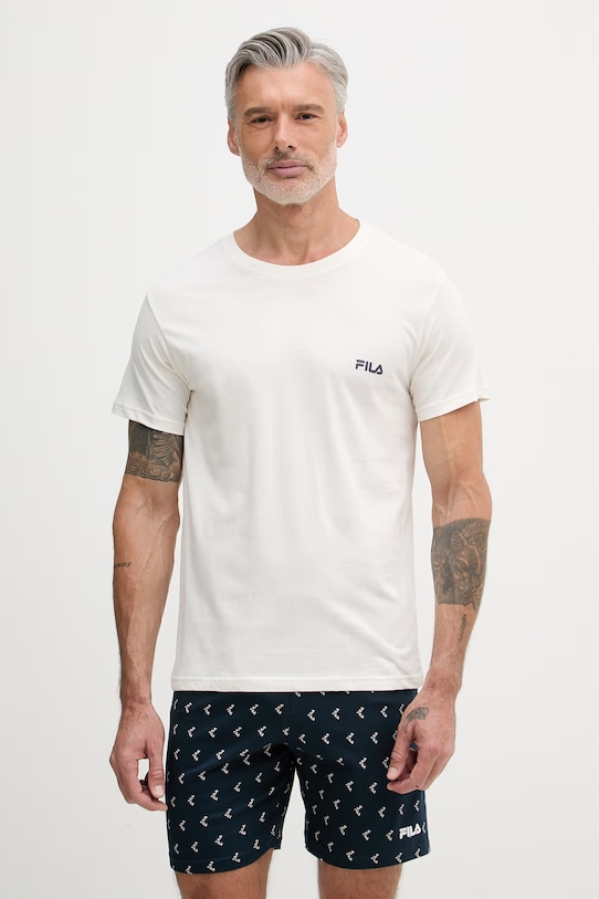 Fila piżama dwuczęściowa męska bawełniana beżowy FPS1247