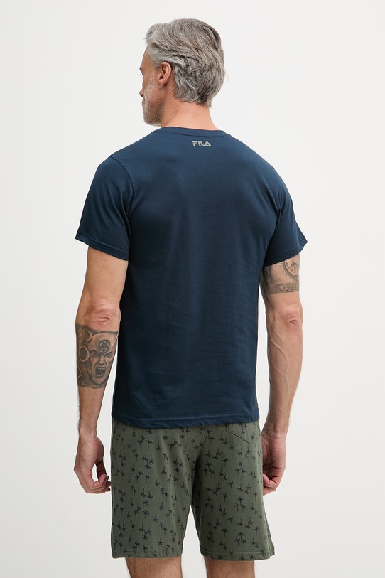 Odzież Fila piżama dwuczęściowa męska bawełniana FPS1251 granatowy