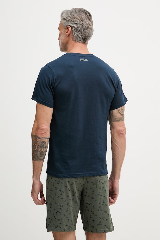 Odzież Fila piżama dwuczęściowa męska bawełniana FPS1251 granatowy