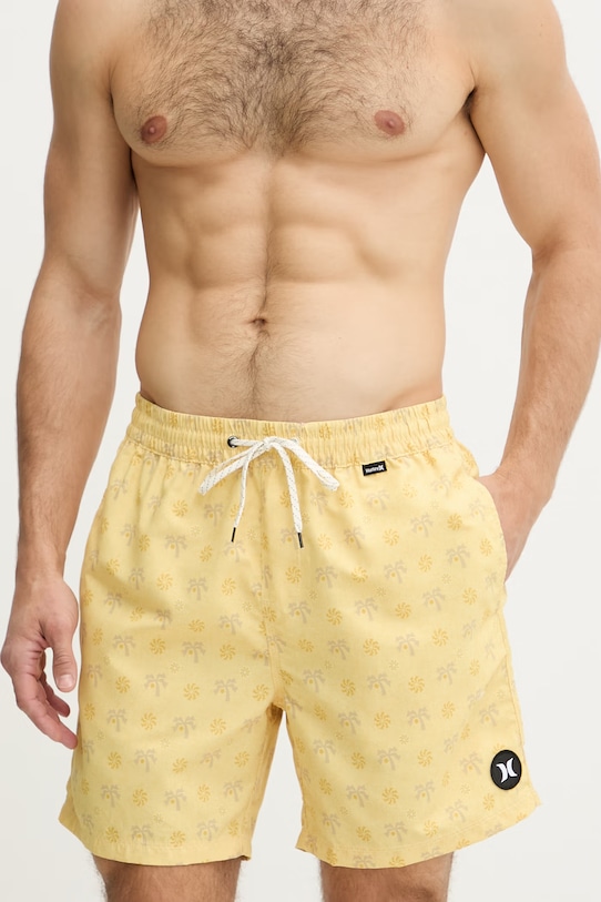 Hurley pantaloni scurți de baie pentru bărbați VOLLEY ICON MBEU00017 galben SS26