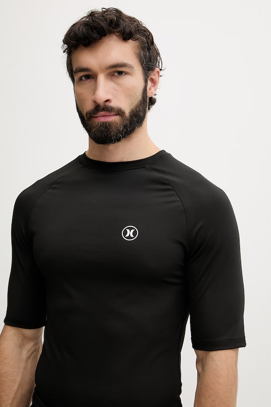 Hurley tricou de baie pentru bărbați negru MLEU00003