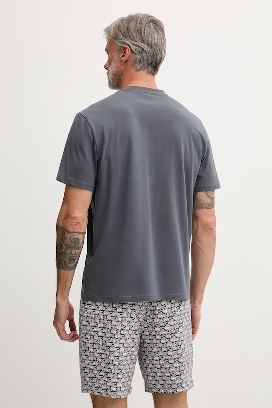 Odzież Lacoste piżama męska bawełniana z elastanem 4H2753 szary