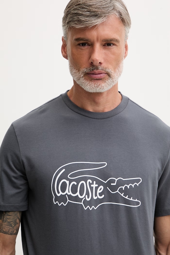 Lacoste piżama męska bawełniana z elastanem 4H2753 szary