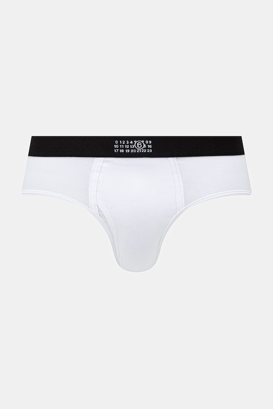 MM6 Maison Margiela slipy bawełniane z elastanem męskie biały MJL610030