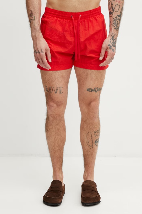 MM6 Maison Margiela szorty kąpielowe męskie czerwony MYBM40130