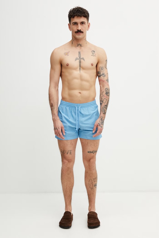 MM6 Maison Margiela szorty kąpielowe męskie MYBM40130 niebieski