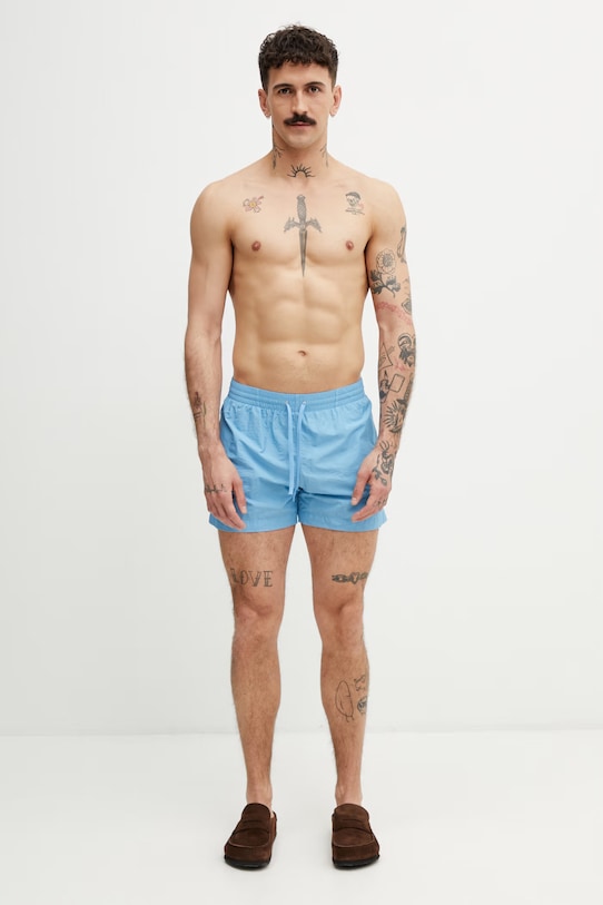 MM6 Maison Margiela szorty kąpielowe męskie MYBM40130 niebieski