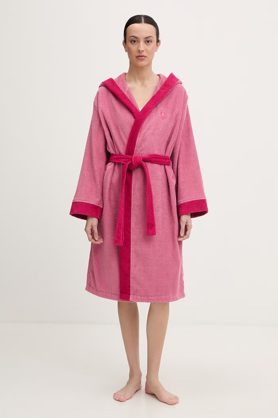 United Colors of Benetton froté župan dámský bavlněný 64PDV800I růžová SS26