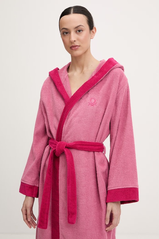 United Colors of Benetton froté župan dámský bavlněný růžová 64PDV800I