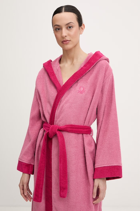 United Colors of Benetton froté župan dámský bavlněný růžová 64PDV800I