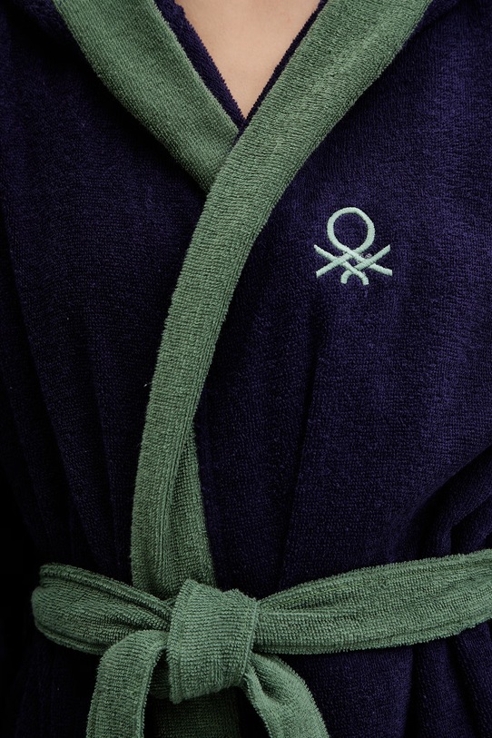 United Colors of Benetton szlafrok frotte damski bawełniany 64PDV800I granatowy