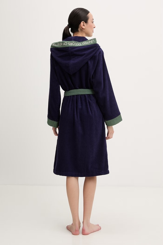 United Colors of Benetton szlafrok frotte damski bawełniany 64PDV800I granatowy SS26