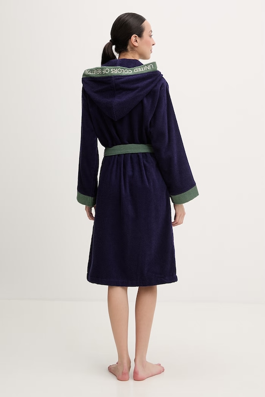 United Colors of Benetton szlafrok frotte damski bawełniany 64PDV800I granatowy SS26