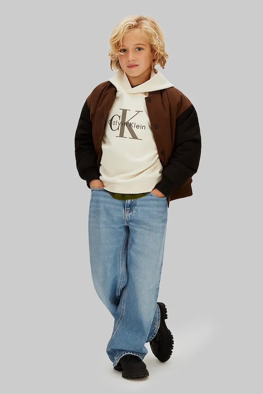 Παιδική μπλούζα Calvin Klein Jeans μπεζ IB0IB02615.116.PPY2