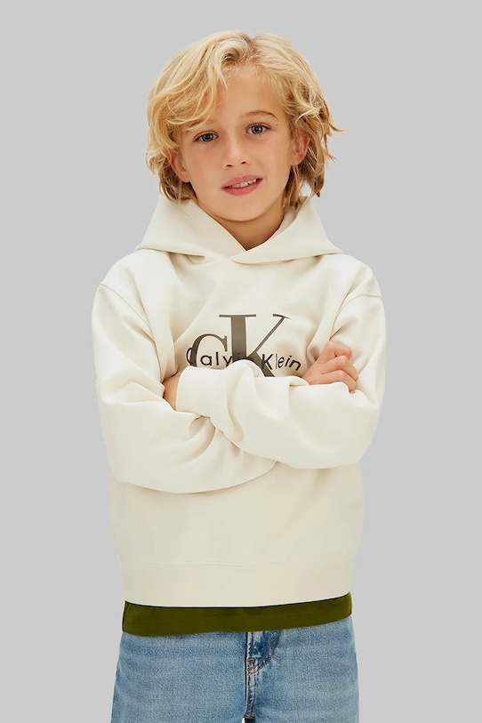 Calvin Klein Jeans bluza dziecięca IB0IB02615.128.176.PPY2 beżowy