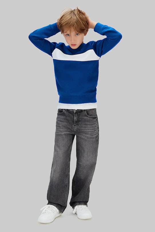 Calvin Klein Jeans bluza bawełniana dziecięca IB0IB02616.116.PPY2 niebieski