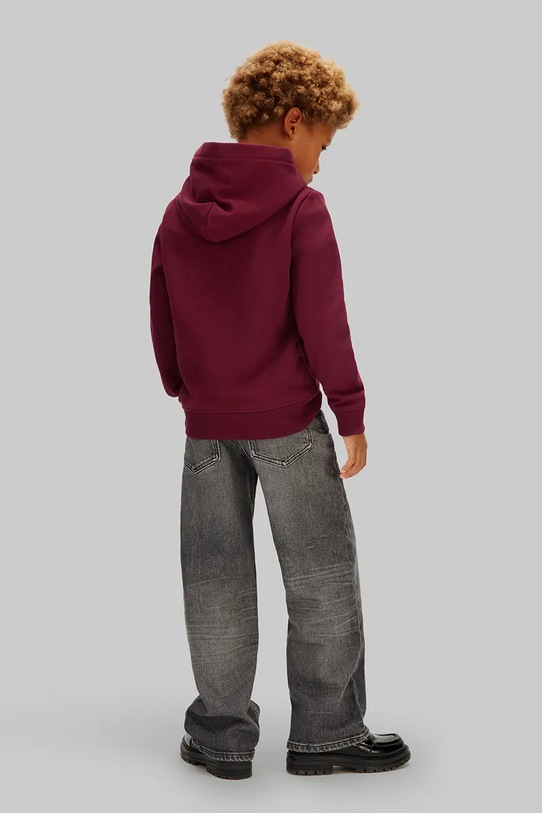 Calvin Klein Jeans bluza bawełniana dziecięca bordowy IU0IU00679.104.116.PPY2