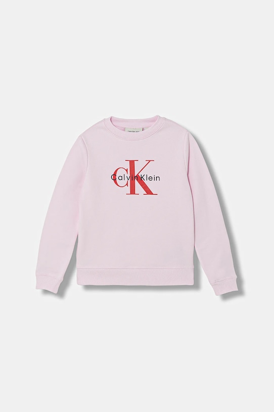 Calvin Klein Jeans bluza bawełniana dziecięca nadruk różowy IU0IU00714.128.176.PPY2