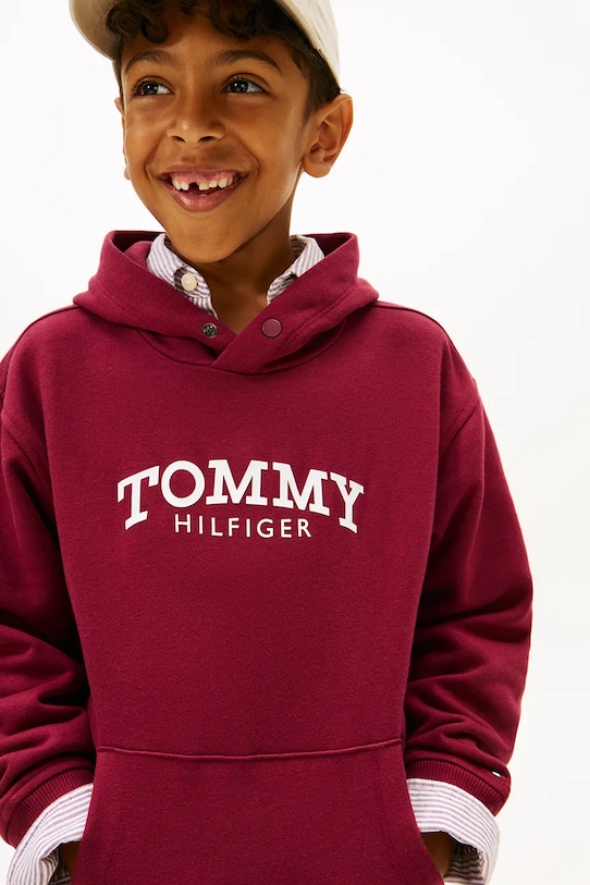 Chłopiec Tommy Hilfiger bluza dziecięca KB0KB10028.104.122.PPY2 bordowy
